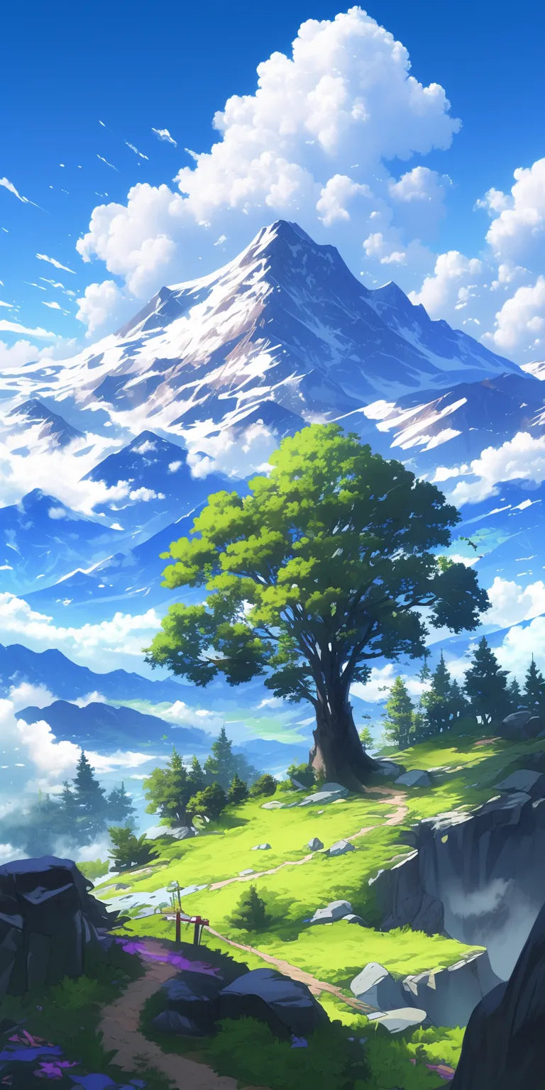 Anime Backgrounds Iphone #1P-VZ Poster